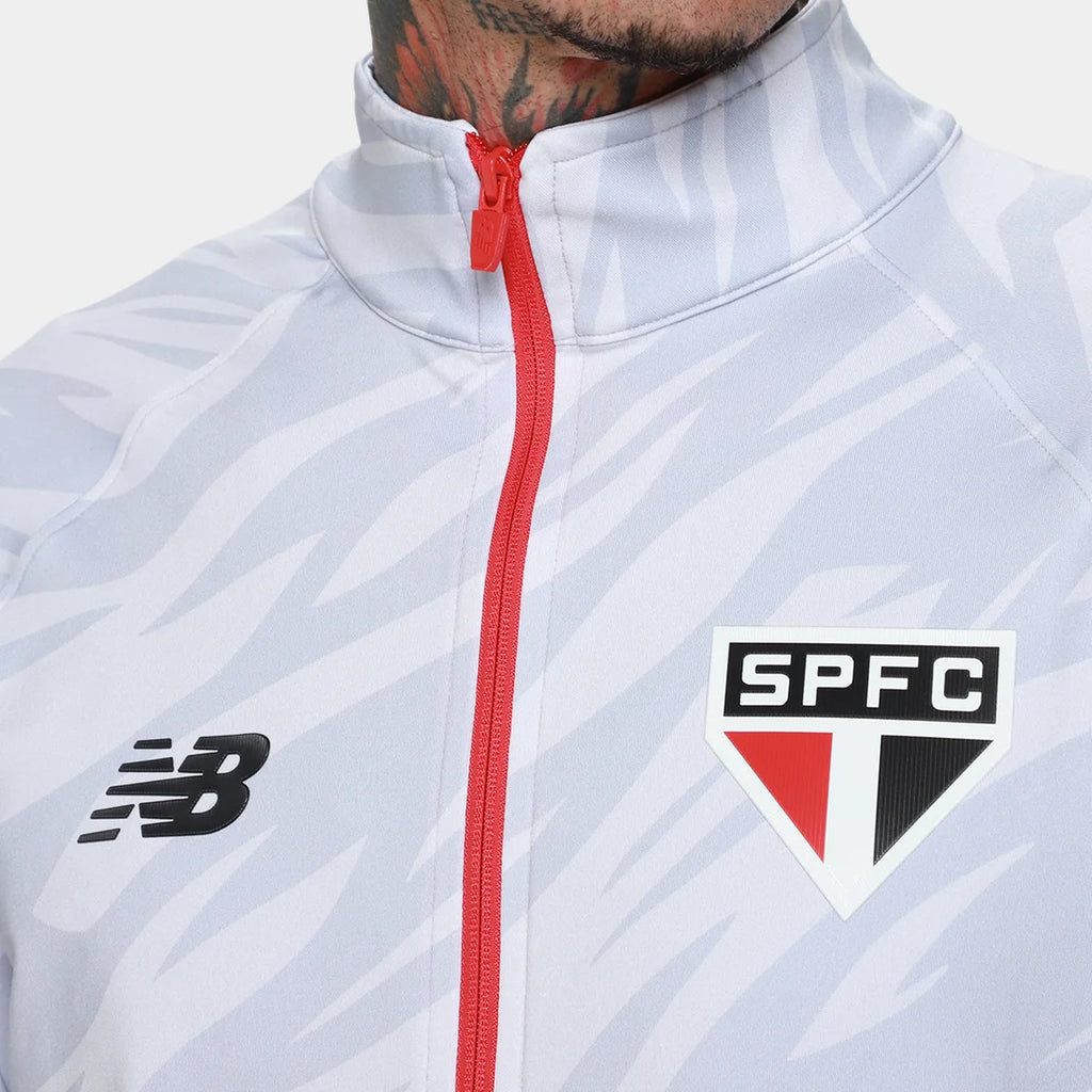 Jaqueta São Paulo 26/27 Pré Jogo New Balance Masculina - Cinza Claro