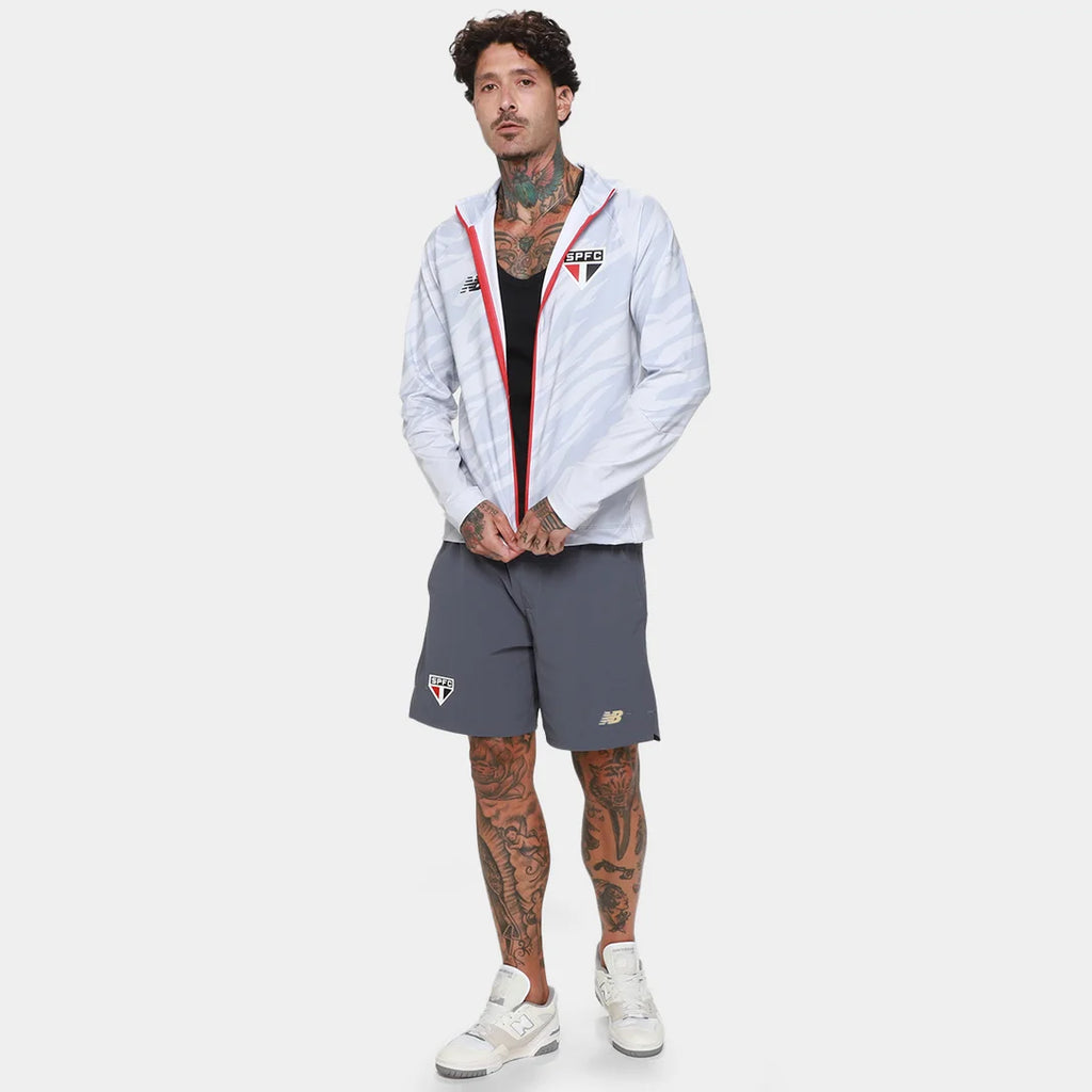Jaqueta São Paulo 26/27 Pré Jogo New Balance Masculina - Cinza Claro